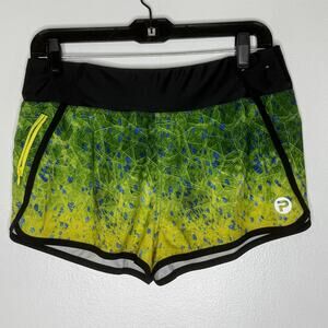 Pelagic Oceanflex Shorts Womens Medium Green Yellow Blue Performance Activewear